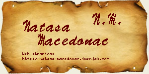 Nataša Macedonac vizit kartica